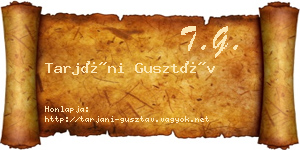 Tarjáni Gusztáv névjegykártya